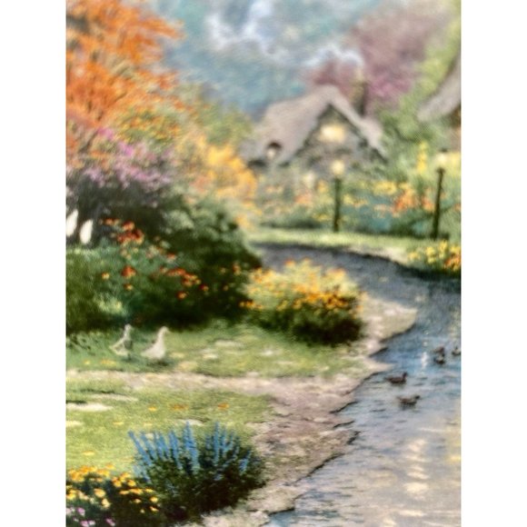 Thomas Kinkade plate,  Lamplight Village limited edition, porcelain, oval, cute! - Picture 3 of 11